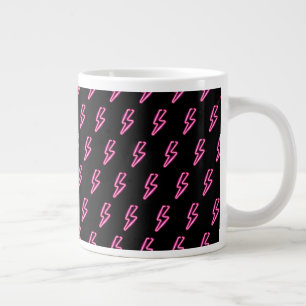 Rosa Neon Blixt Bult Mönster Jumbo Mugg
