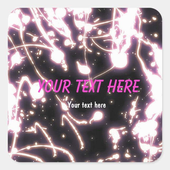 Rosa neon glödpinne fest dekal etikett (Framsida)