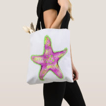 Rosa & Neon Grönt Starfish Tote