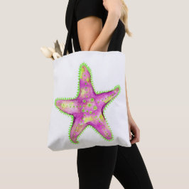 Rosa & Neon Grönt Starfish Tote Tygkasse