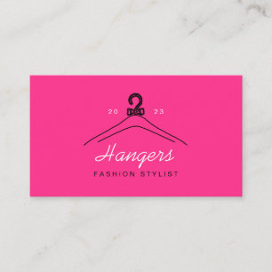 Rosa Neon Hanger Mode Stylist Visitkort