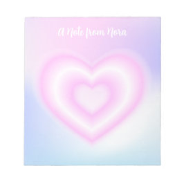 Rosa Neon Heart-form Anteckningsblock