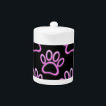 Rosa Neon Hund Paw Skriv ut<br><div class="desc">Hund-utskriften mönster med neon-effekt på bilden. Ursprunglig dekorativ design.</div>