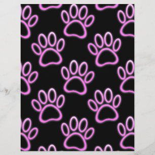 Rosa Neon Hund Paw Skriv ut