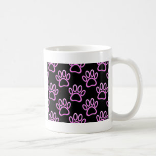 Rosa Neon Hund Paw Skriv ut Kaffemugg