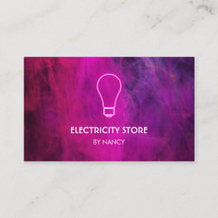 Rosa Neon Lightbulb, elektriker Visitkort