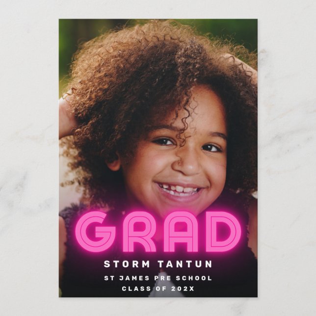 ROSA NEON LJUS GRAD Photo School Meddelande (Framsida)