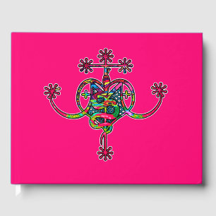 Rosa Neon Marie Laveau Veve Sigil Gästböcker