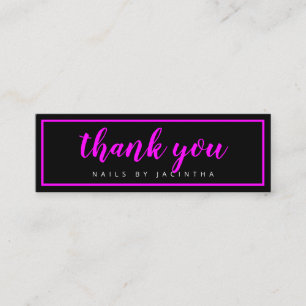 Rosa Neon Modern Trendig Hair Nagel Salon Loyalty Mini Visitkort