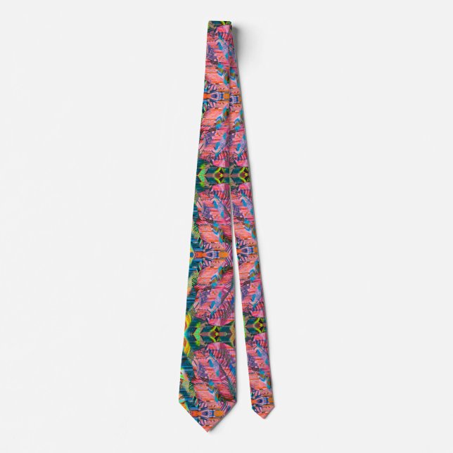 Rosa Neon Multifärgad Neck Tie Slips (Framsida)
