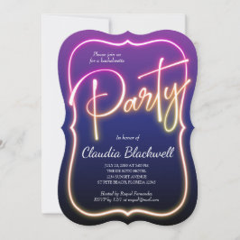 Rosa Neon Party-inbjudan Inbjudningar