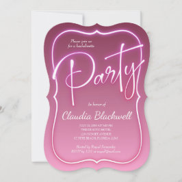 Rosa Neon Party-inbjudan Inbjudningar