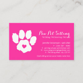 Rosa Neon Pet Sitter Social Media Hund Cat Tass Visitkort