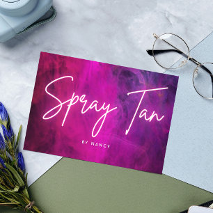 Rosa Neon Spray Tan Visitkort