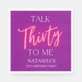 Rosa Neon Talk 30 till mig 30års födelsedag Party Pappersservett