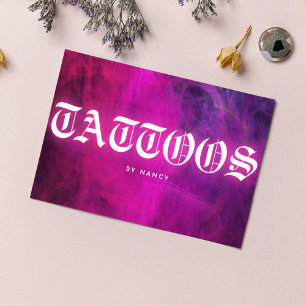 Rosa Neon Tattoo Artist Visitkort
