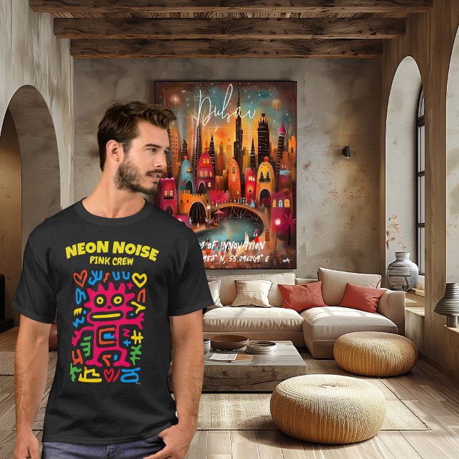 Rosa Neon Utomjordinge – Funky Pop Art Varelse  T Shirt (Skapare uppladdad)