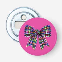 Rosa neonbåge Tartan band skotsk söt Flasköppnare