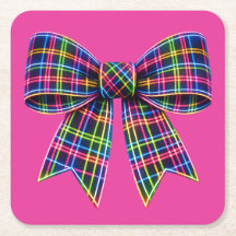 Rosa neonbåge Tartan band skotsk söt