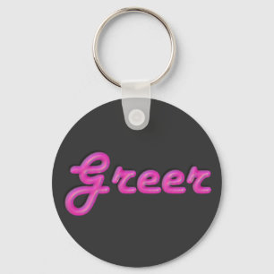 Rosa neonnamn för KRW Keychain - Greer Nyckelring