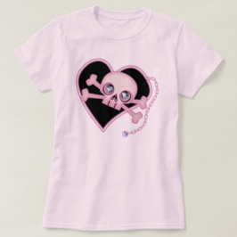 Rosa neonskalle t shirt