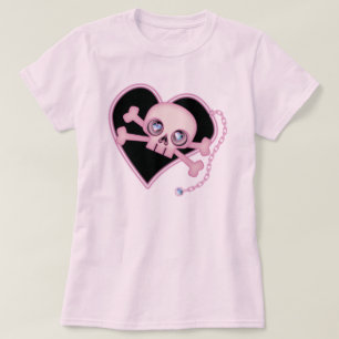 Rosa neonskalle t shirt