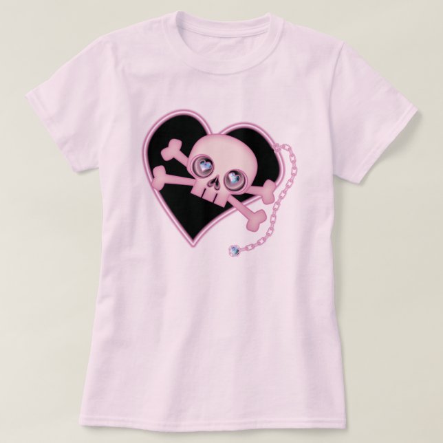 Rosa neonskalle t shirt (Design framsida)