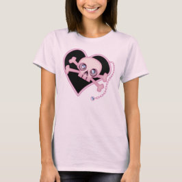 Rosa neonskalle t shirt