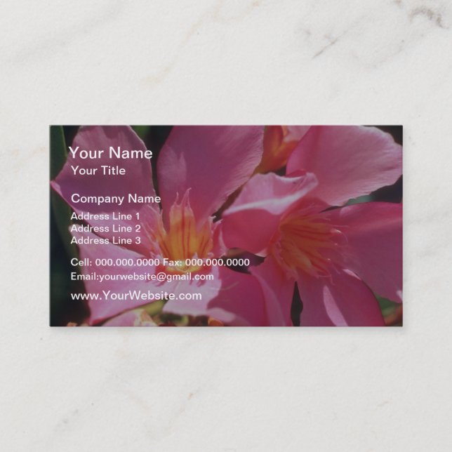 Rosa NeriumOleanderblommor Visitkort (Framsida)