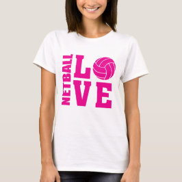 Rosa Netball Kärlek, Netball Tee Shirt