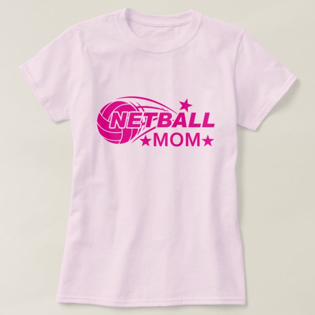 Rosa Netball Mamma T Shirt (Design framsida)