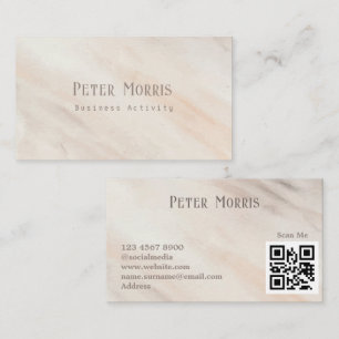 Rosa Neutralt Tone-minimalistisk QR-kodProfessione Visitkort
