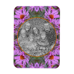 Rosa New England Aster Flowers Add Your Photo Magnet