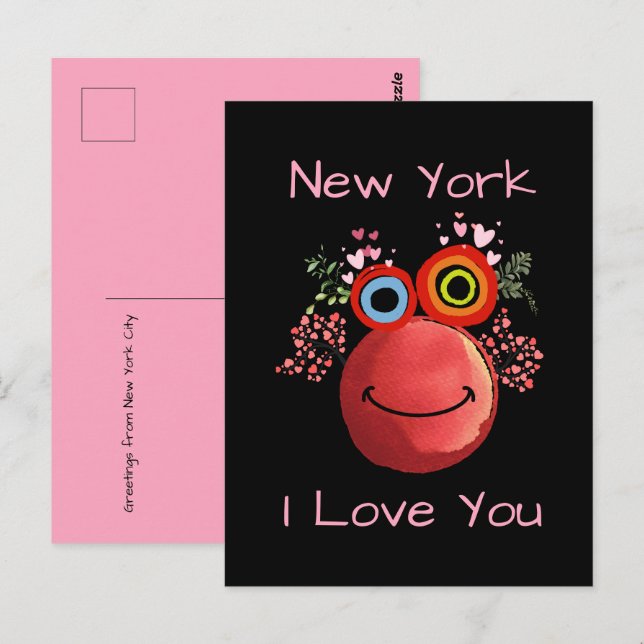 ROSA New York City I KÄRLEK DU Vykort (Fram/baksida)