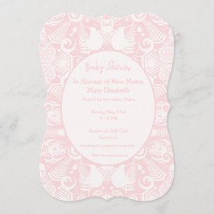 Rosa New Zealand Tribal Design Baby Shower Inbjudningar