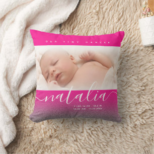 Rosa Newborn Baby Photo Glitter Kudde