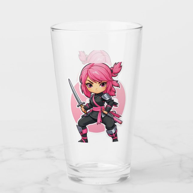 Rosa Ninja Girl Glaskopp (Framsida)