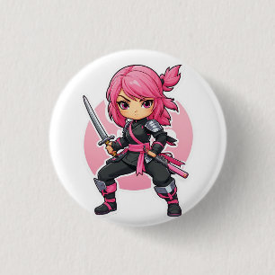 Rosa Ninja Girl Knapp