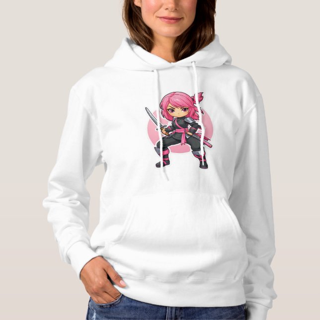 Rosa Ninja Girl T Shirt (Framsida)