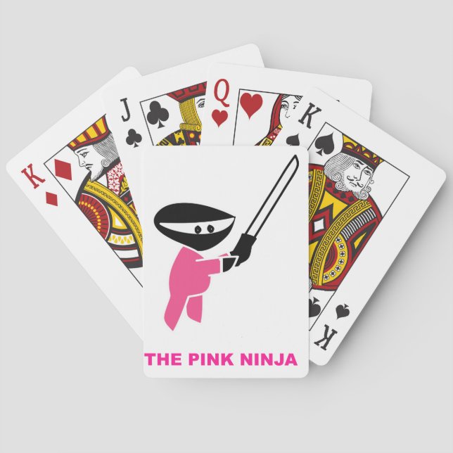 Rosa Ninja med Sword Spel Kort (Baksidan)