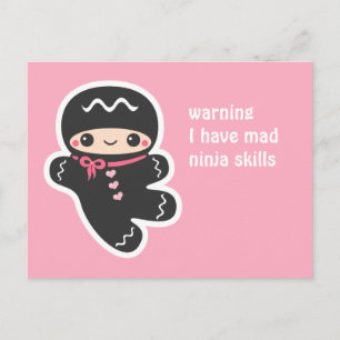 Rosa Ninjabread Man Vykort