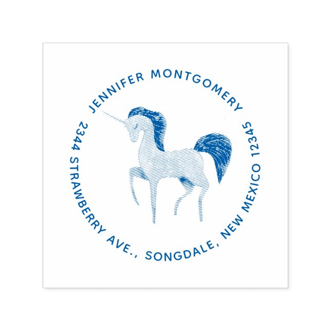 Rosa Nordiska majsen med Black Mane Adress Självfärgande Stämpel (Design)