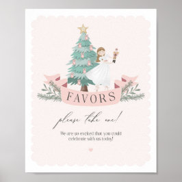 rosa nötcracker-födelsedagsfest gynnar party-tecke poster