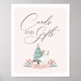 rosa nötcracker-födelsedagsfester och presentkort poster