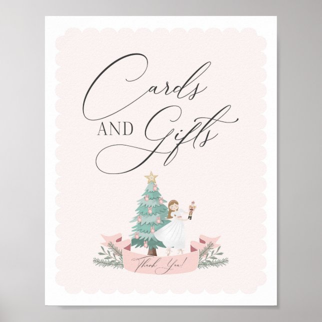 rosa nötcracker-födelsedagsfester och presentkort poster (Framsidan)