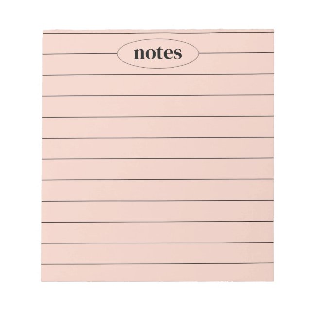 Rosa Notes Sleek & Modern Stationery Anteckningsblock (Framsida)