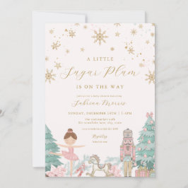 Rosa nötknäppare balett baby shower inbjudan