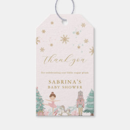 Rosa nötknäppare balett baby shower presentkort presentetikett