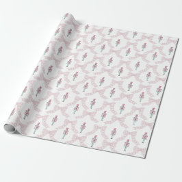 Rosa nötknäppare kokett julbåge presentpapper