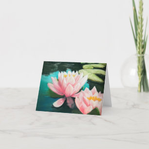 rosa-notkort för lotus blomma tack kort
